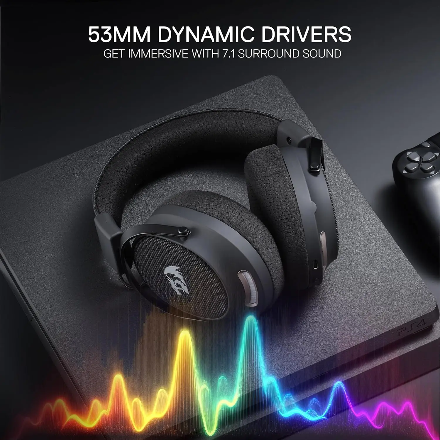 Redragon H858 3-Mode Wireless Gaming Headset 7.1 Surround - Image 6