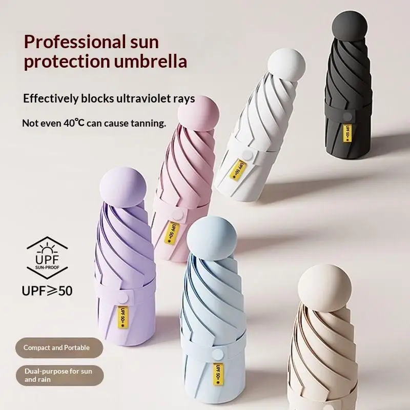 Compact Ultra-Lightweight 5-Fold UV Protection Travel Umbrella