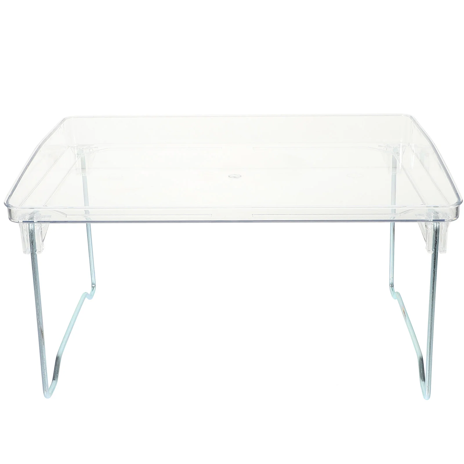 

Portable Breakfast Tray Table for Bed with Folding Legs and Clear Acrylic Surface