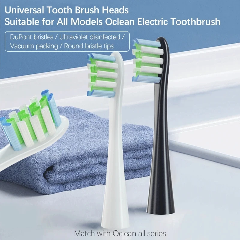 Replacement Heads For Oclean Flow/X/ X PRO/ Z1/ F1/ One/ Air 2 /SE Brush Heads Soft DuPont Sonic Toothbrush Vacuum Bristle