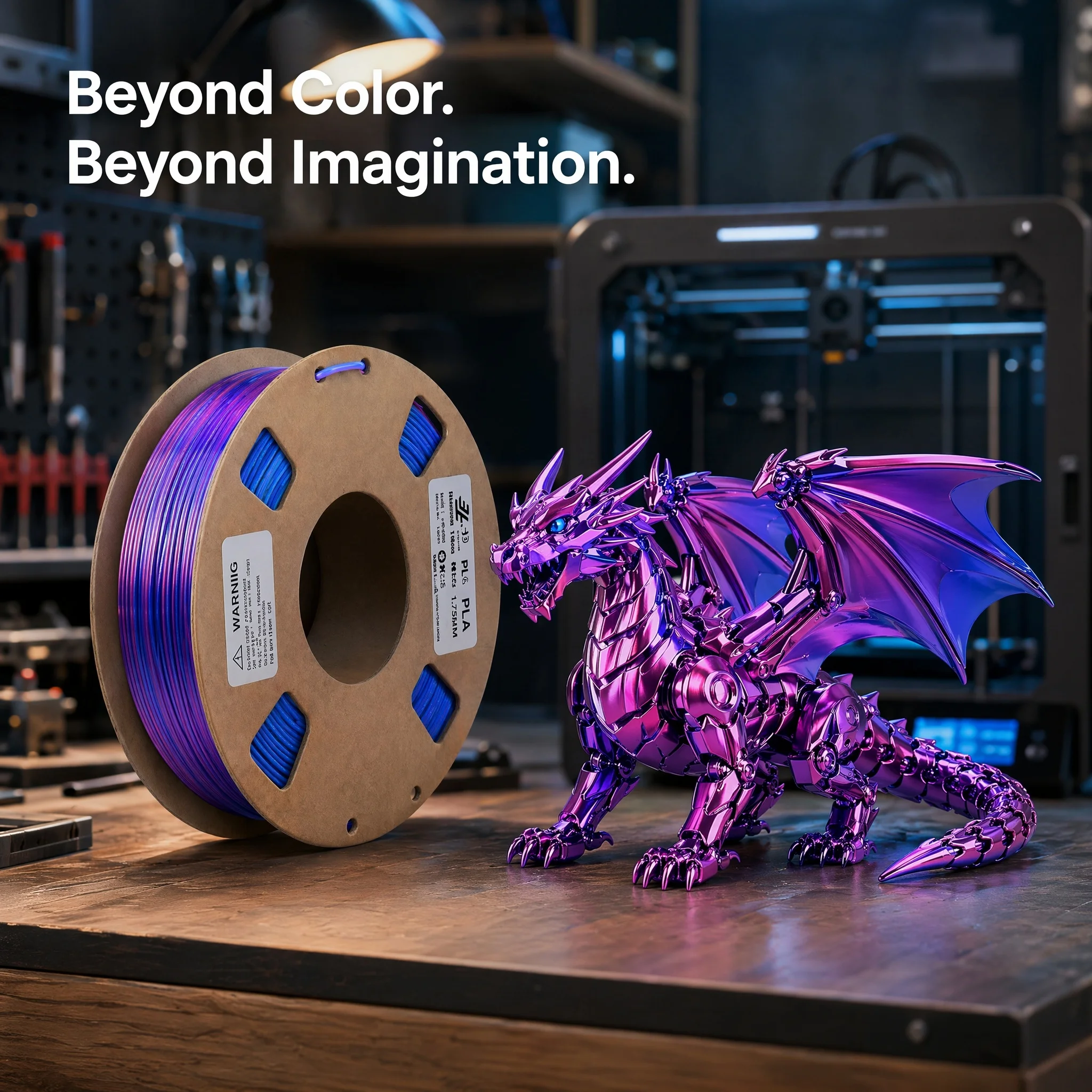 1.75mm 실크 PLA 3D 프린터 필라멘트, 듀얼 컬러 공압출 PLA 필라멘트, FDM 3D 프린터용 고광택 인쇄 재료
