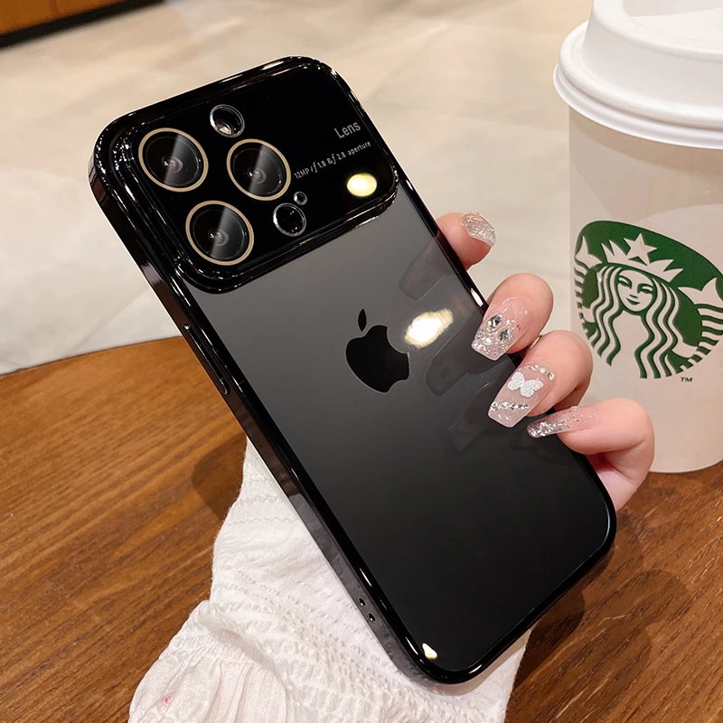thumbnail image 1 of Luxury Electroplate Transparent Phone Case For iPhone 11 12 13 14 15 Pro Max XR XS X 7 8 Plus Soft Silicone Bumper Back Cover, 1 of 4
