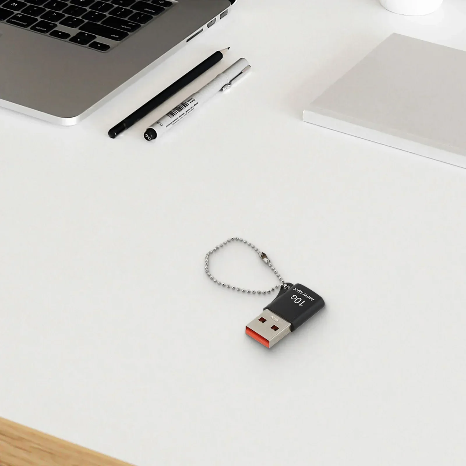 High-Power USB to USB-C Adapter with Keychain for Fast Data Transfer and Charging