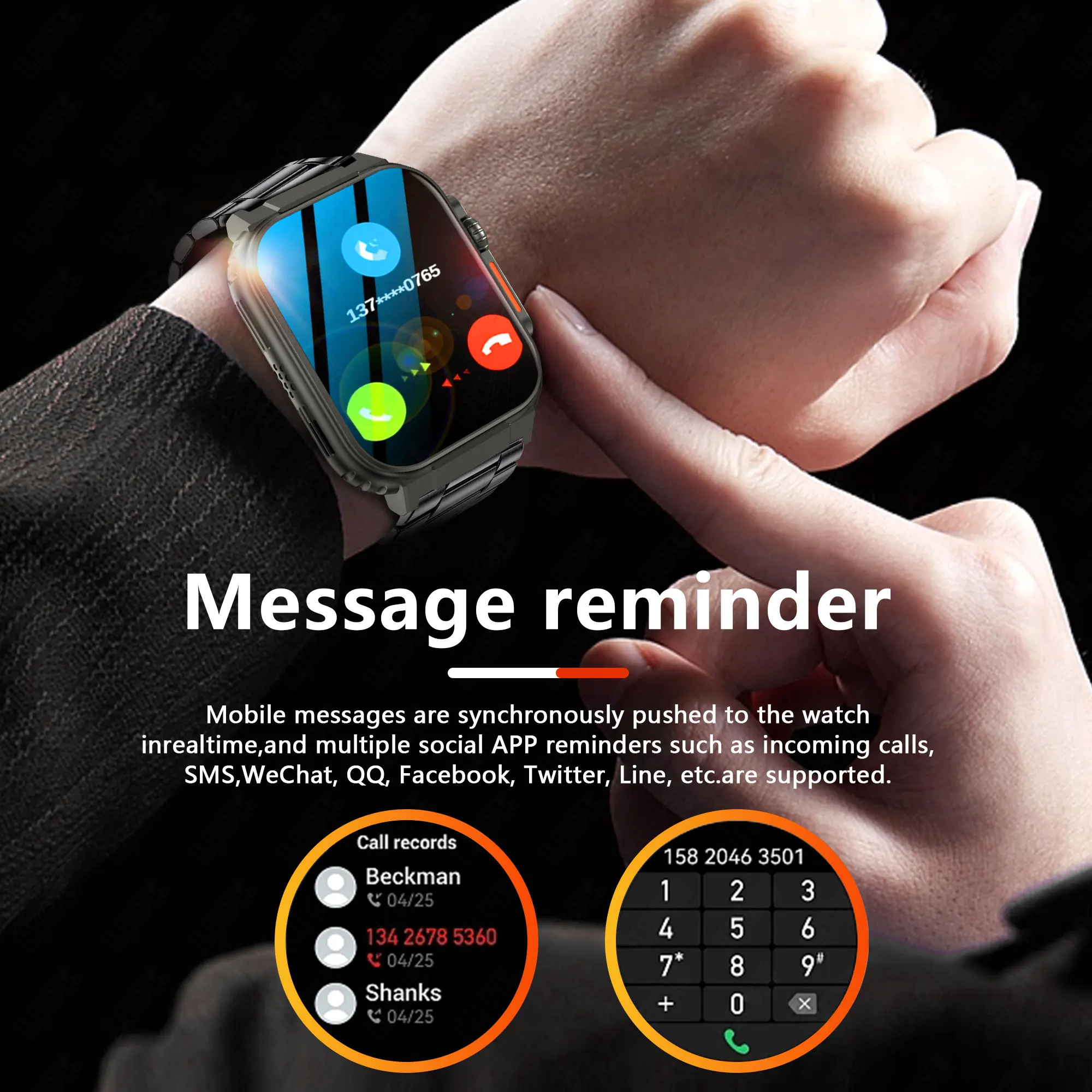  AMOLED HD BT ȭ Ʈ ġ, 600mAh ͸, 100 +  ƮϽ ƮĿ,  Ʈġ, 2023 ǰ  