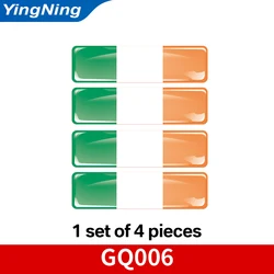 Irish Flag 3D Epoxy Resin Car Sticker Set - Stylish Auto Decoration Accessories (4 - Pack) (GQ006)