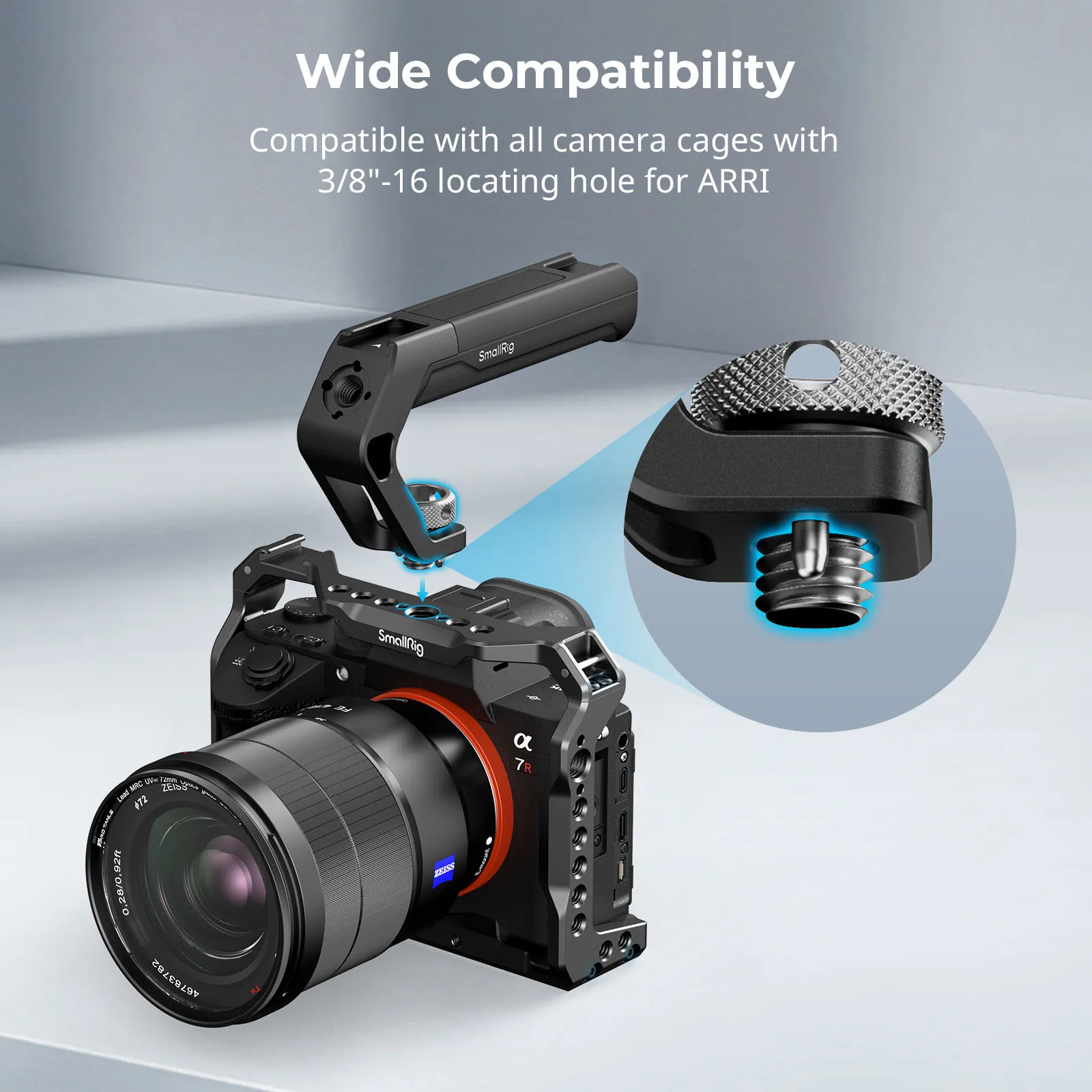 Universal ARRI Locating Top Handle (Tiny), Lightweight Grip with Cold Shoe For D