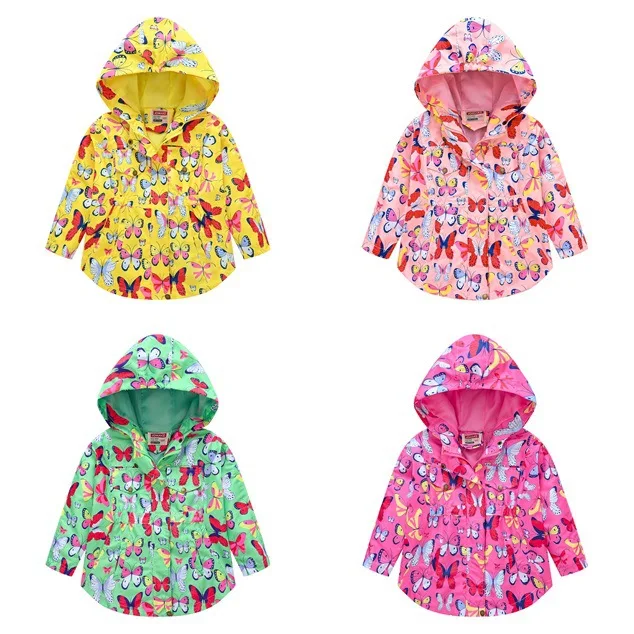 New Children's Butterfly Trench Hat Cute Jacket Girls Coat