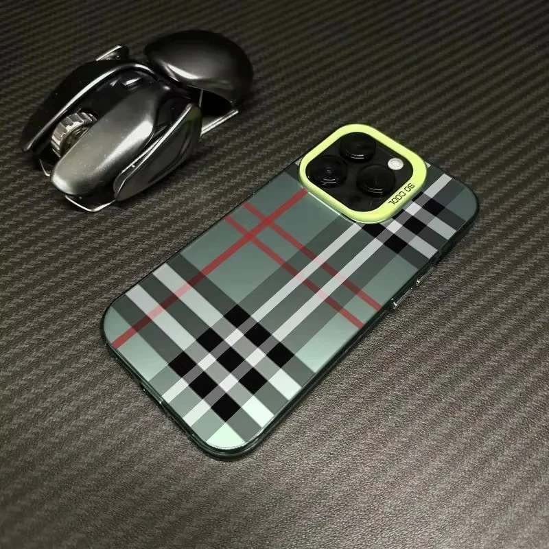 Plaid Art Frosted Acrylic Phone Case Cover