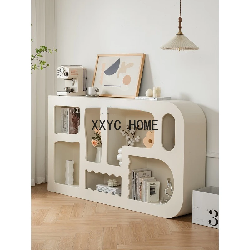 

zqNordic Display Cabinet Home Floor Storage Arch Cabinet White Curio Cabinet Storage