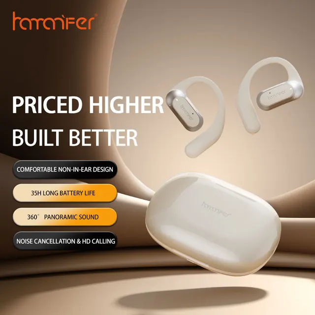 HAMANFER MX12 Open Ear Clip-on Bluetooth Wireless Noise Cancelling HAMANFER MX12 Open Ear Clip-on Bluetooth Wireless Noise Cancelling