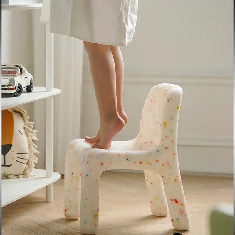 For Creative Plastic Children's Chair for Kindergarten Backrest Rounded Corner Small Chairs Nordic Ins Fashion Kids Chair