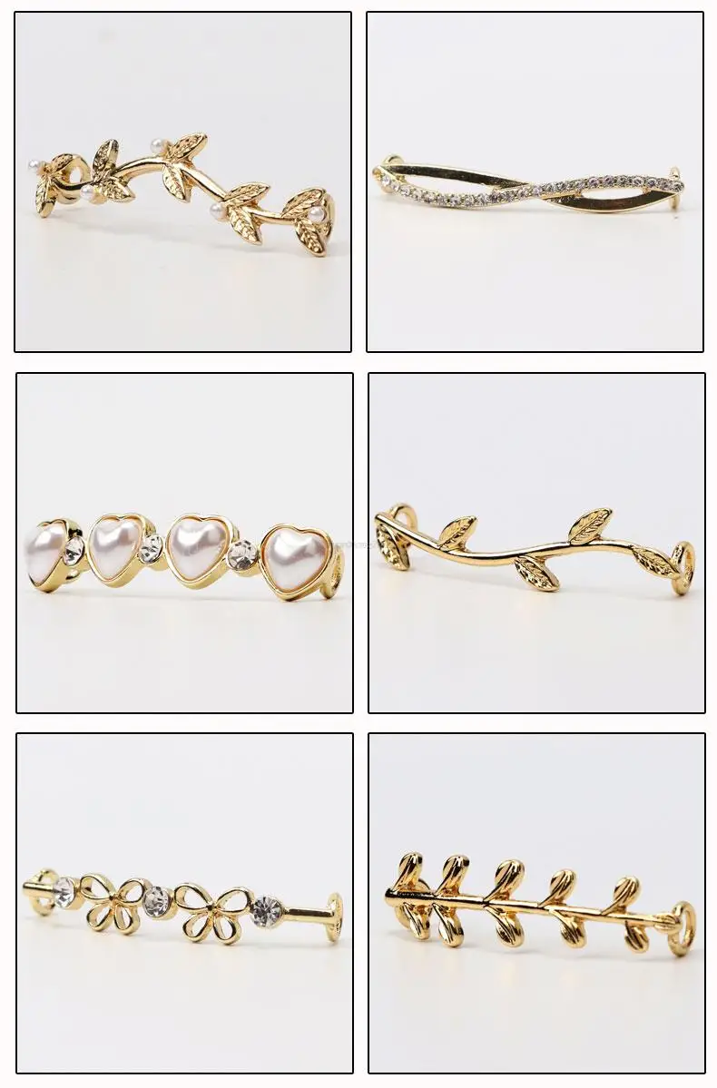 1 Stück Perle Schuh Charms Mode Gold Metall Sneaker Charms Mädchen Geschenk Schuh dekoration DIY Schnürsenkel Schnallen Schuhe Zubehör – Detail 9