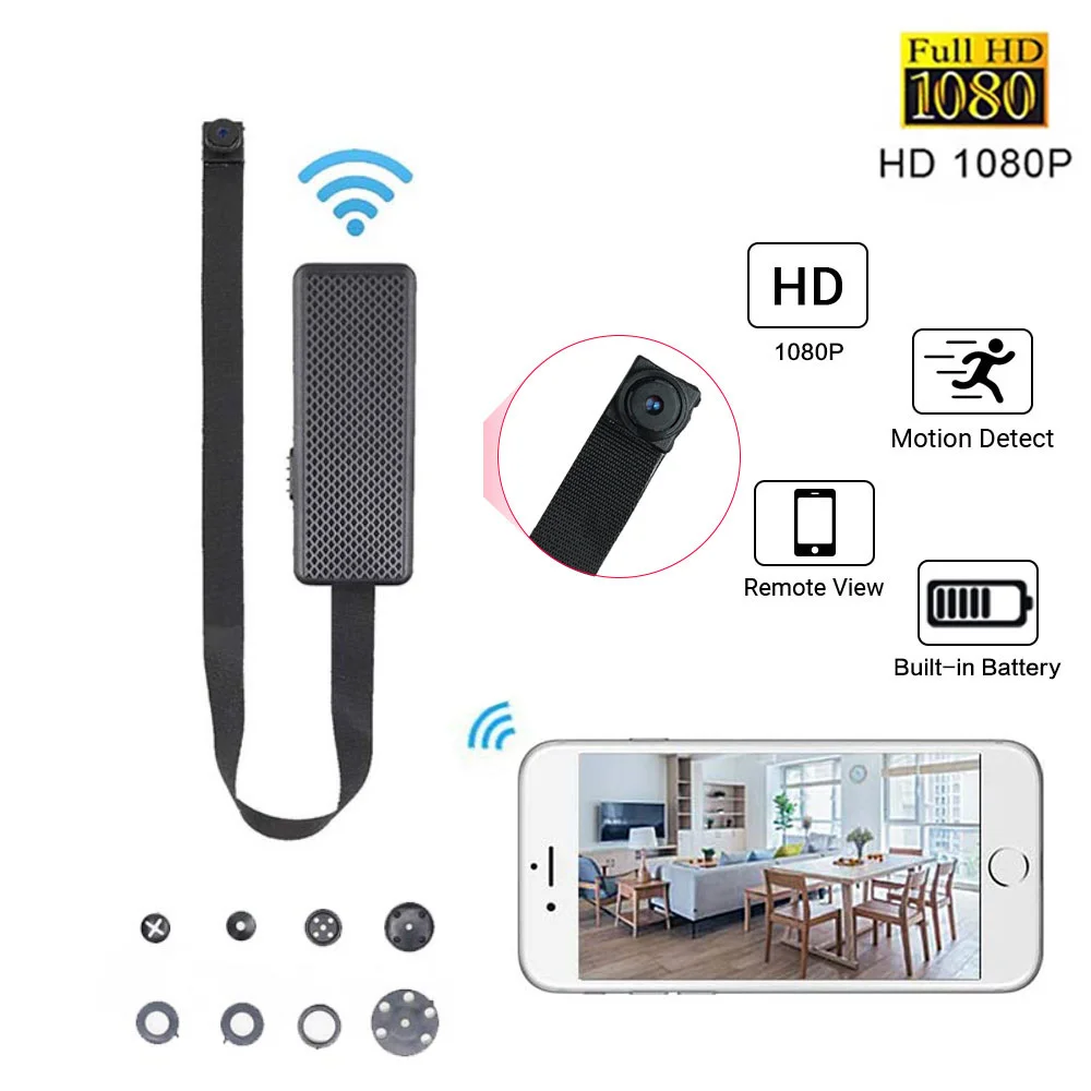 Mini Camera Webcam 1080P DIY WIFI Motion Detection SD Card Storage App supports iOS and Android Easy Installation
