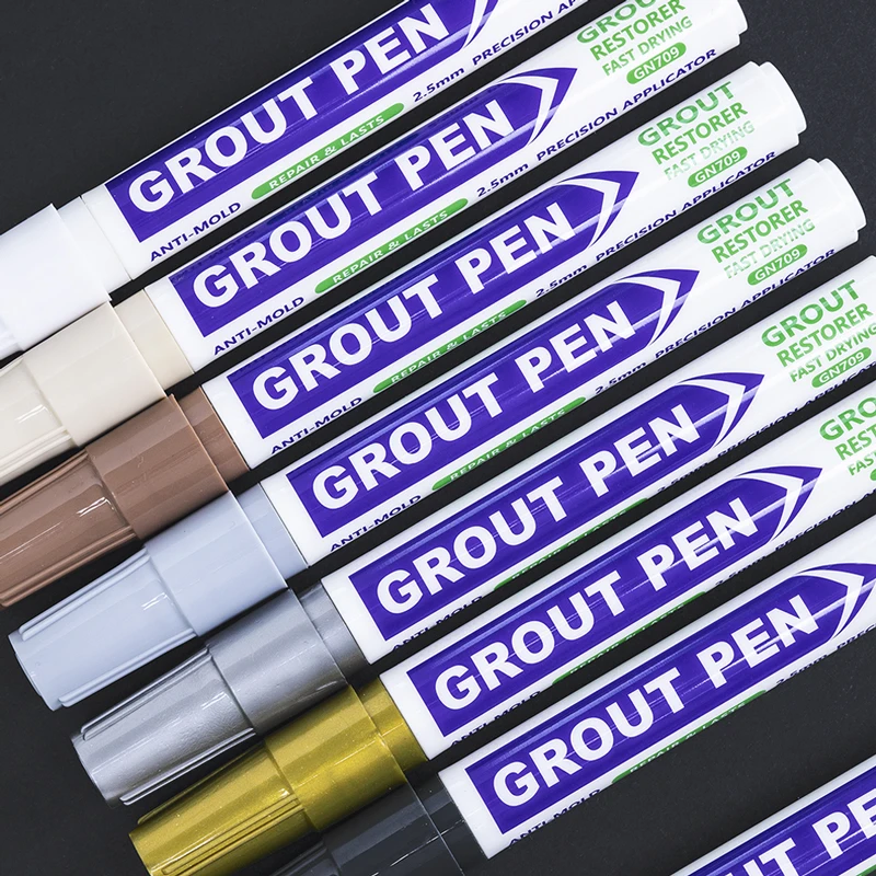 Grout Pen Tile Paint Marker Waterproof Tile Grout Colorant and Sealer Pen Wide 2mm Tip for Bathroom Wall Floor Decoration Repair marker pen tile repair pen tile grout marker paint pen