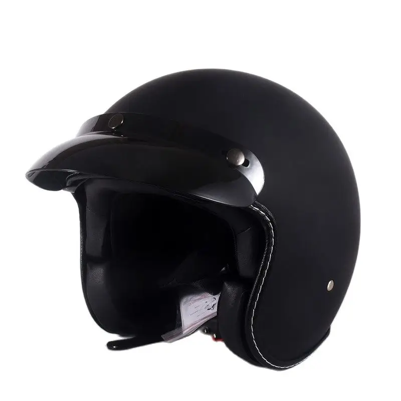 Motos, accesorios y piezas Ropa y accesorios de protección LXMJ Medio Casco de Cara Abierta ECE Personalidad Hecha a Mano De Verano Casco Vintage Gafas Estilo Alemán Cruiser Chopper