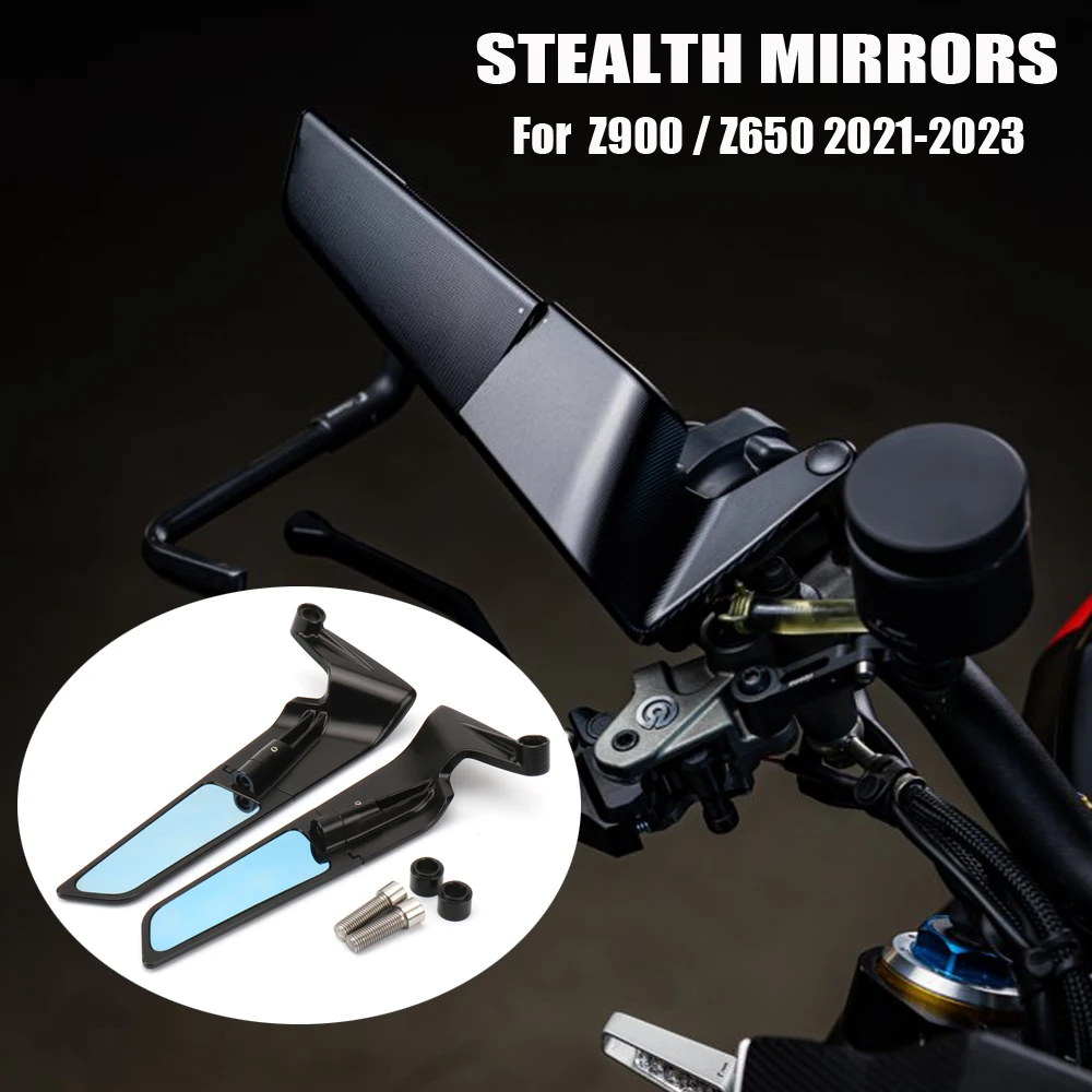 

New Motorcycle Black Rearview Mirror Aluminum Rear View Mirrors For Kawasaki Z900 Z 900 z900 Z650 Z 650 z650 2021 2022 2023