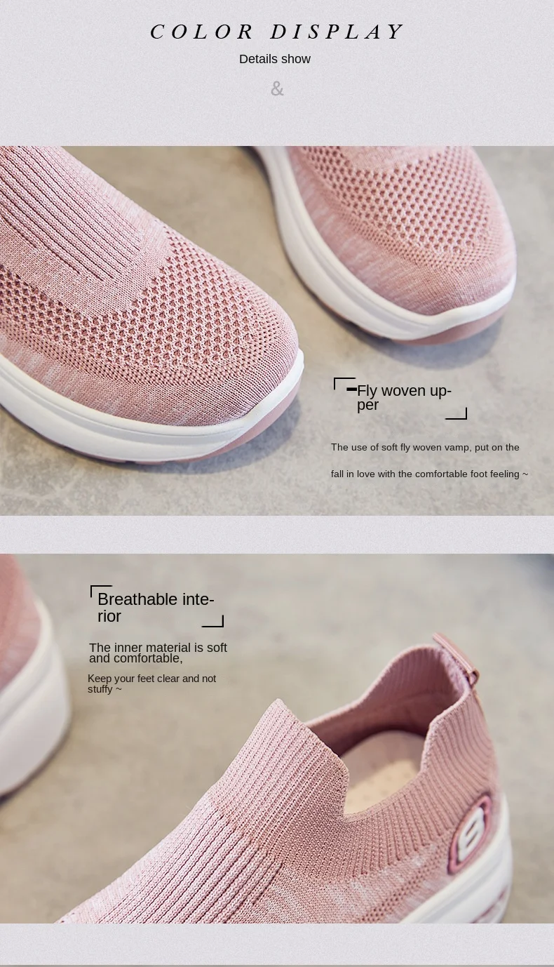 Women's Platform Sneaker 2026 Spring Breathable Mesh Slip-On Casual Workout Shoes Cushioned Sole Athletic Inspired Heels Comfort