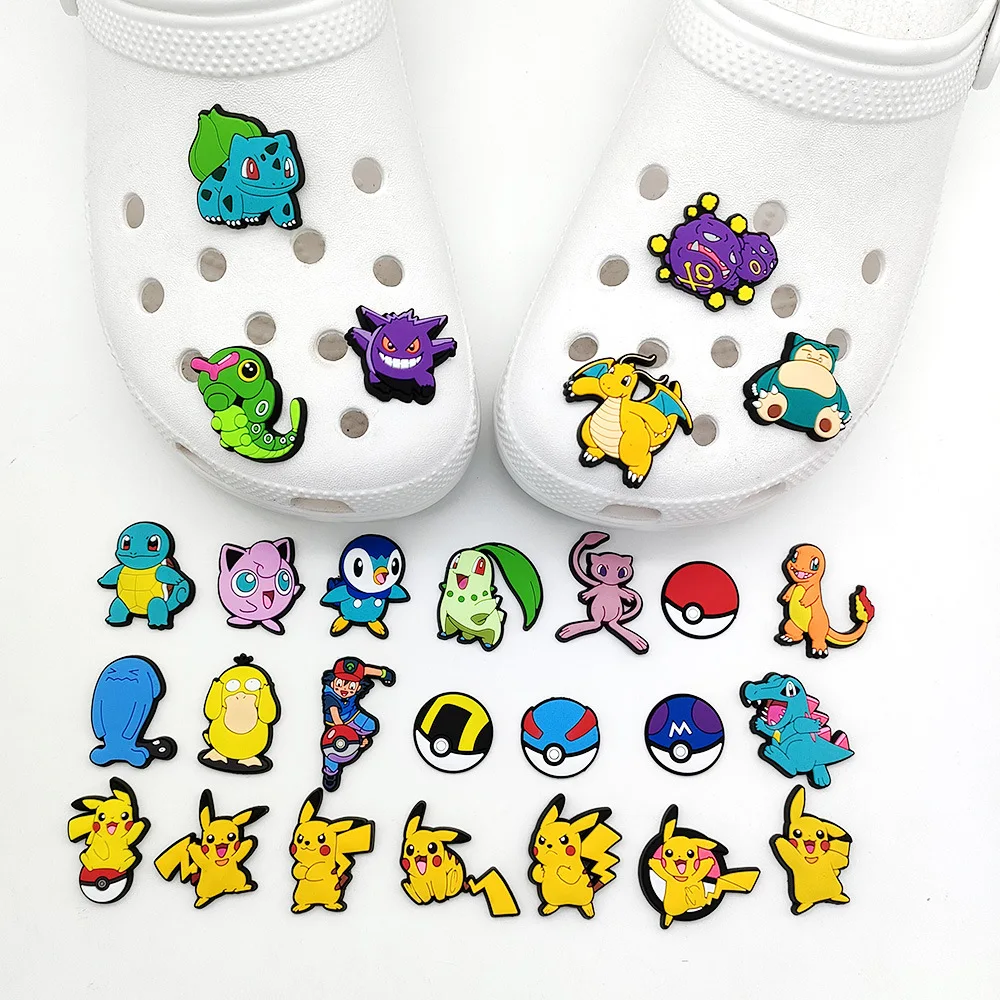 Lovely Crocs Charms Anime Shoes Cute Pvc Pokémon Pikachu Y2k Gift