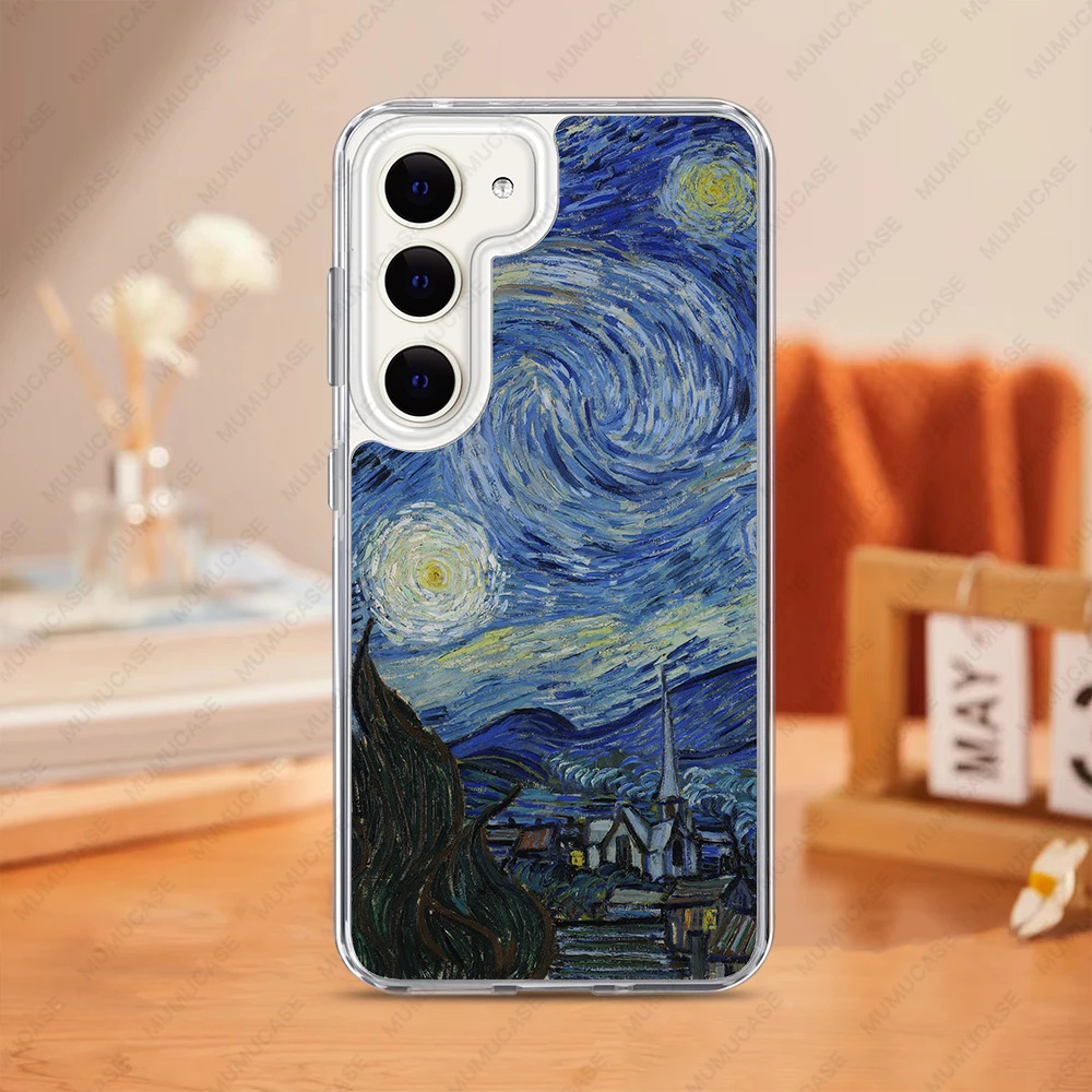 Dual-Layer Shockproof Protective Case with Van Gogh's Landscape Art Design