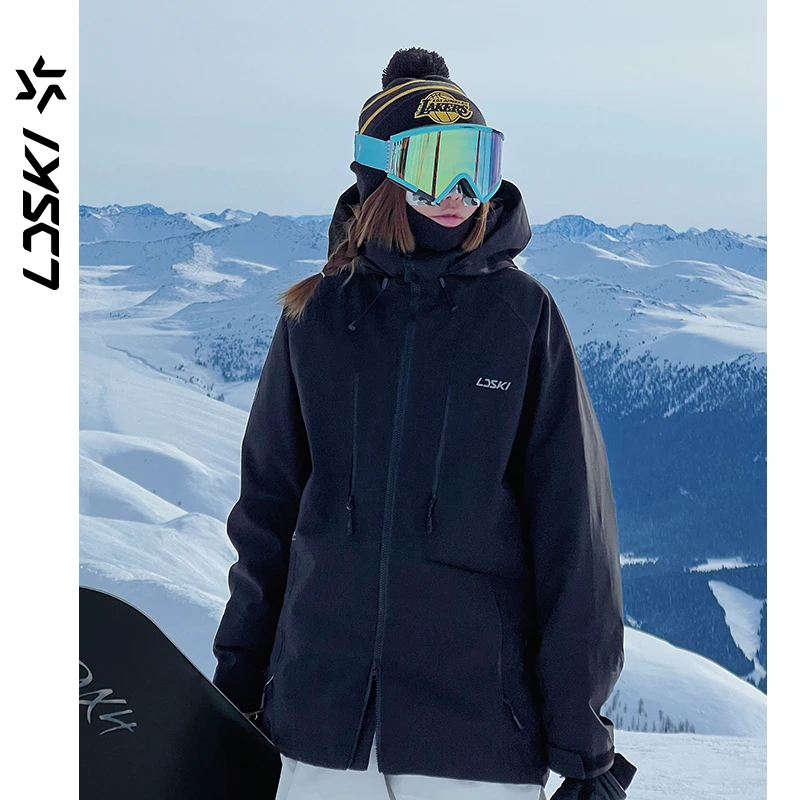 LDSKI lyže bundy ženy muži zima teplý vodotěsný větruodolná prodyšné elastická manžety s kapucí snowboarding outdoorové sportovní volné