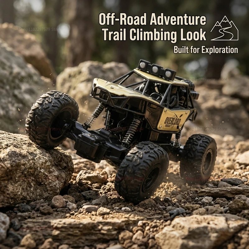 Gros plan sur les roues crantées du Monster Truck RC Tout-Terrain 4WD - Voiture Télécommandée Haute Performance