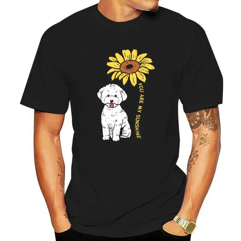 

You Are My Sunshine Bichon Frise Sunflower Dog Lover Gift футболка, Топы И Футболки, распространенная Хлопковая мужская футболка, крутые футболки