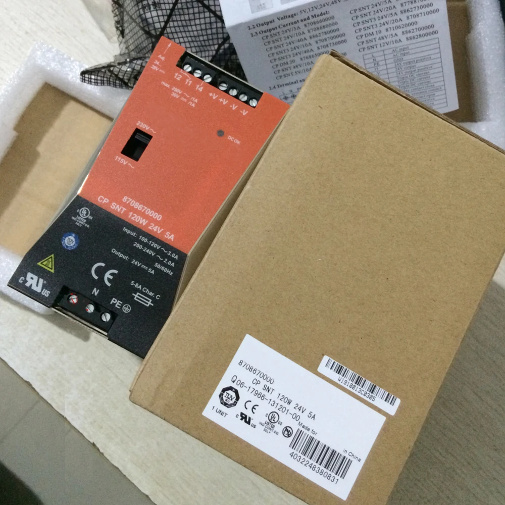 8708670000 For Weidmuller Power Supply CP SNT 120W 24V 5A 2 8708670000 For Weidmuller Power Supply CP SNT 120W 24V 5A