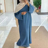 Abayas de luxe pour femmes musulmanes, caftan de Dubaï, caftan de Turquie, beige, café, marocain, robes d'hiver décontractées, 1 pièce 2