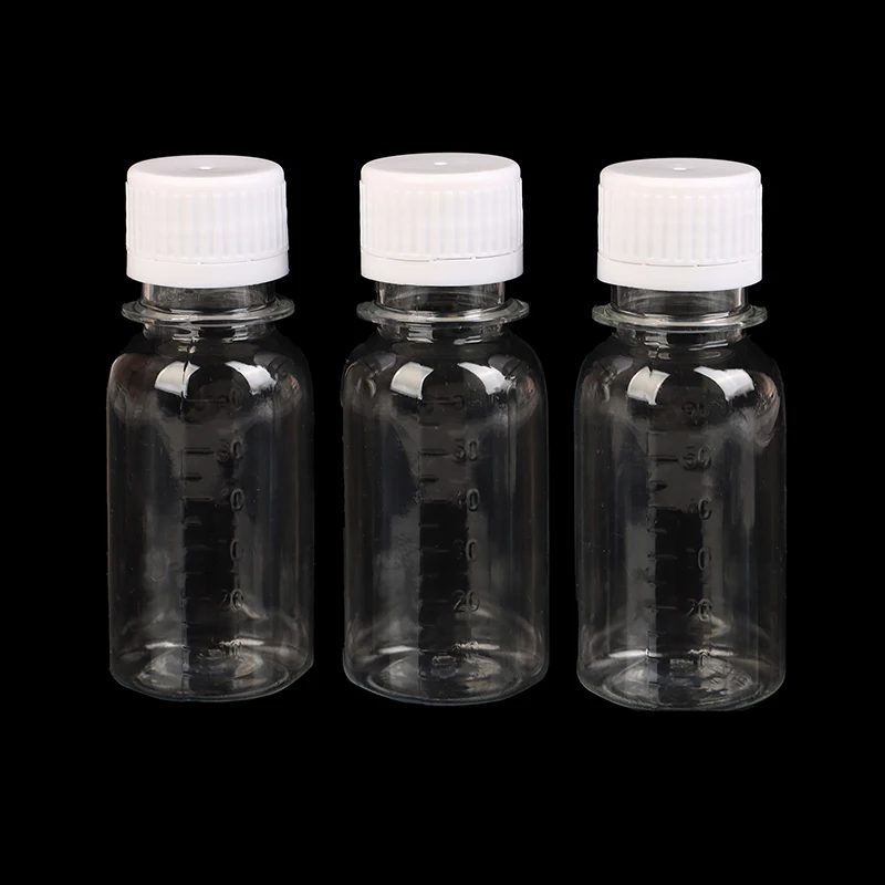 Refillable Bottles 5PCS 60ML Small Plastic Bottles Ginger Shot Bottles With Caps Mini Juice Reusable Liquid Bottle Container Leak Proof