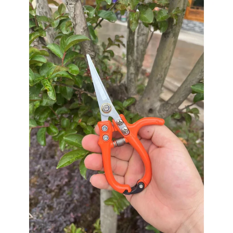 Multi-functional Garden Scissors Manual with Safety Buckle Stainless Steel Spring Gardening Pruning Shear Branch Plant Cutter