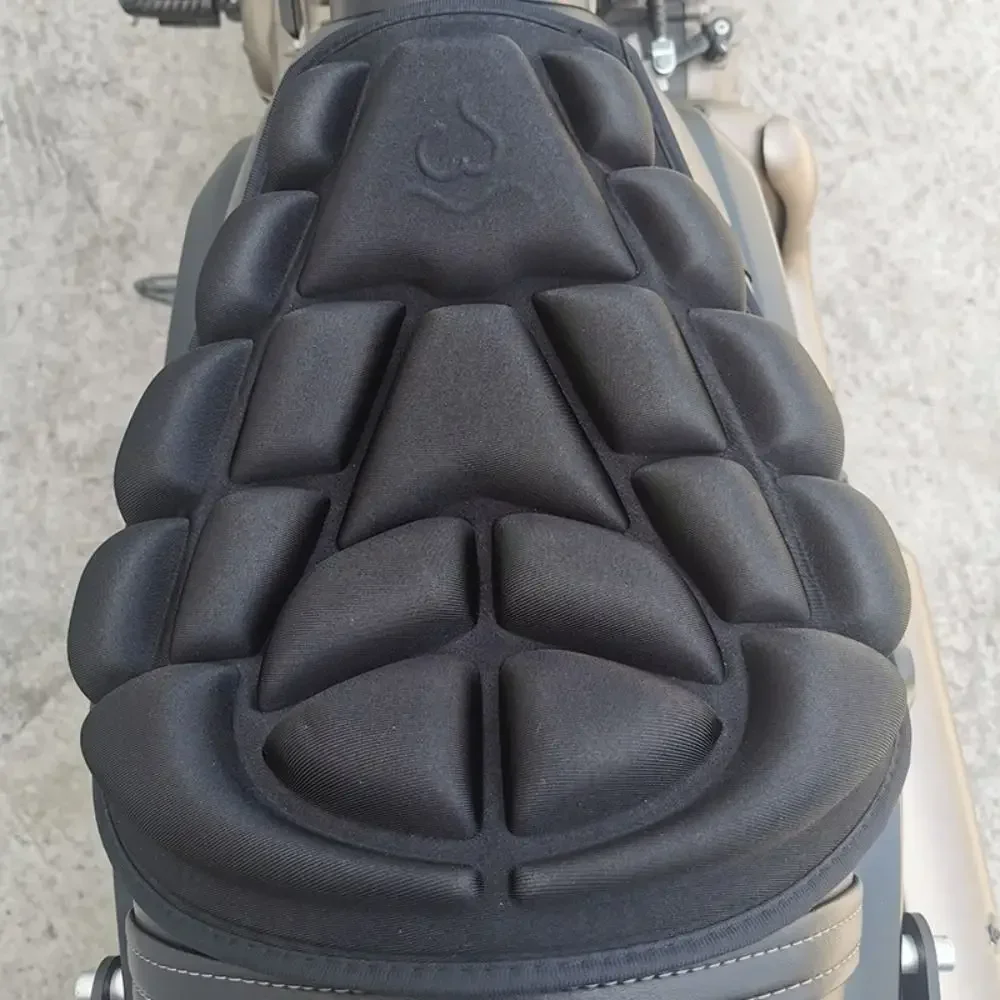 Motorcycle 3D Comfort Seat Cushion Lycra Black Anti Slip Shock Absorption