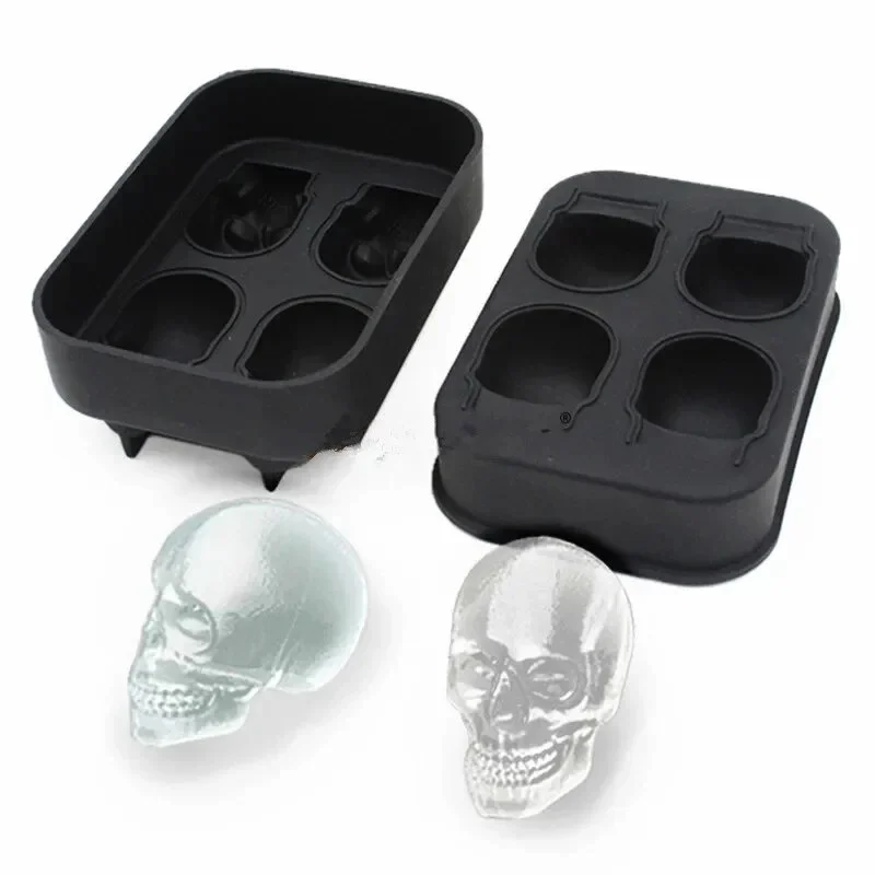 3D skull silicone ice cube maker for whiskey wine tail