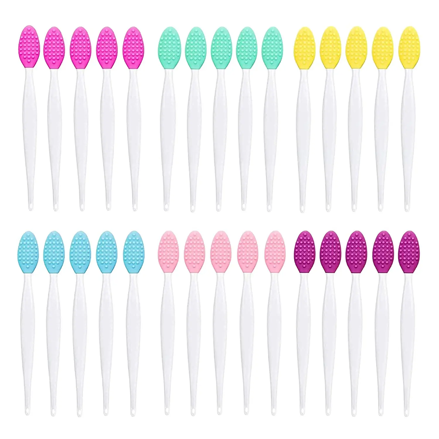 Nose Double-Sided Tool Silicone Lip Scrub Exfoliator Brush 4pcs