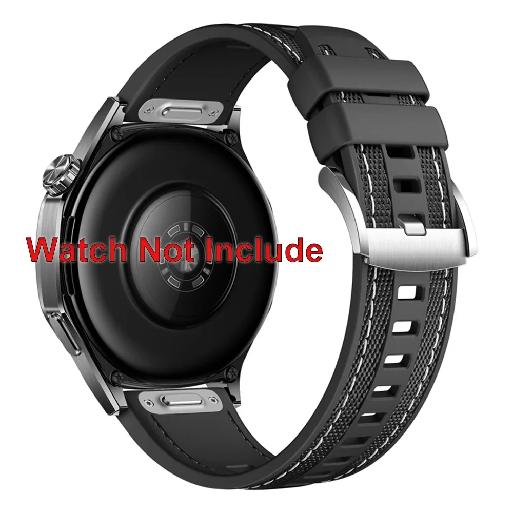 Universal 22mm Nylon Braid Silicone Wristband Strap