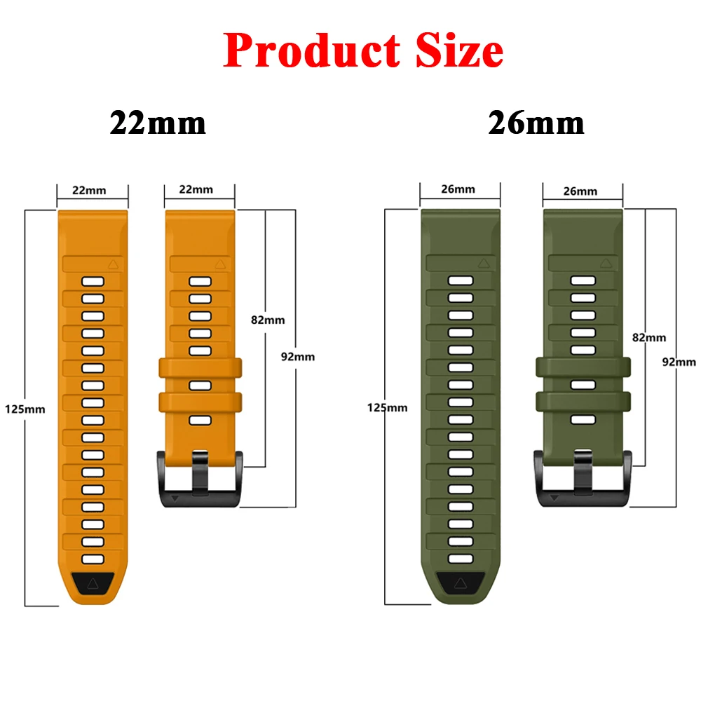 Enhanced Silicone Quick Release Watch Band Bracelet, 22-26mm Strap Size