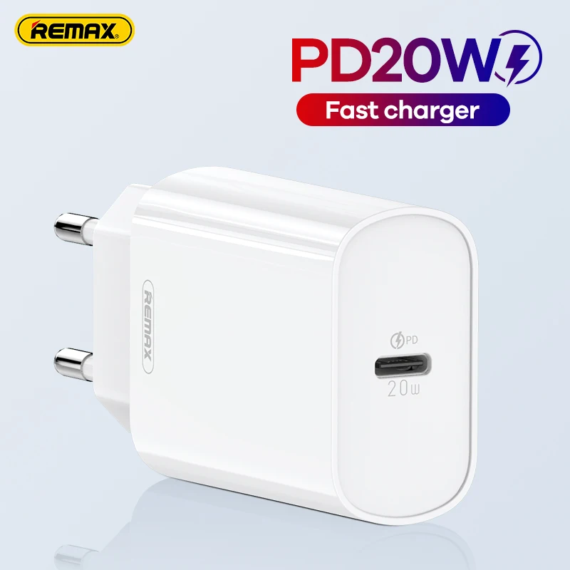 

Remax USB Type C Charger 20W Portable USB C Charger Support Type C PD Fast Charging For iPhone 13 12 Pro Max 11 Mini 8 Plus