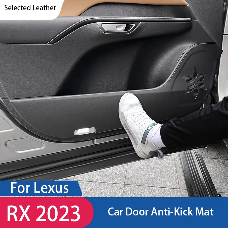 4Pcs Car Interior Door Anti Kick Pad Cover Alcantara Anti-dirty Protective Panel Sticker For LEXUS RX 2023 Automotive supplies