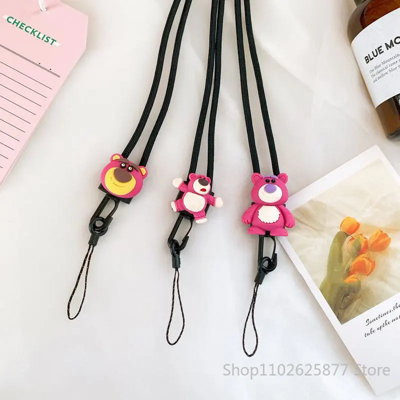 Disney Lotso Cordino In Nylon Per Telefono Cellulare Per Iphone Samsung Xiaomi Staccabile Halter Neck Rope Work Card School Card Ciondolo Carino