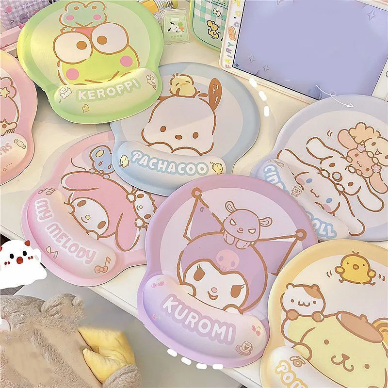 

Ins Kawaii Sanrio Pochacco Hello Kitty 3D Bracelet Mouse Pad My Melody High Beauty Thick Memory Cotton Office Anime Girls Gift