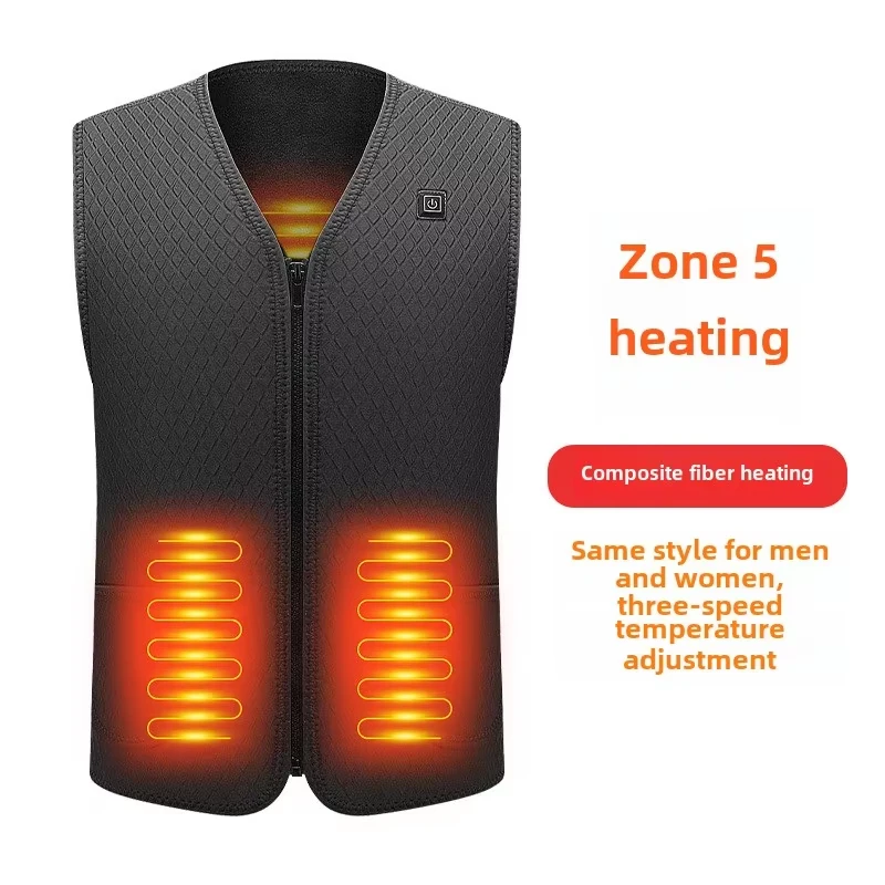 Veste chauffante USB 9 zones sans manches pour hommes et femmes - Température constante extérieure M-4XL