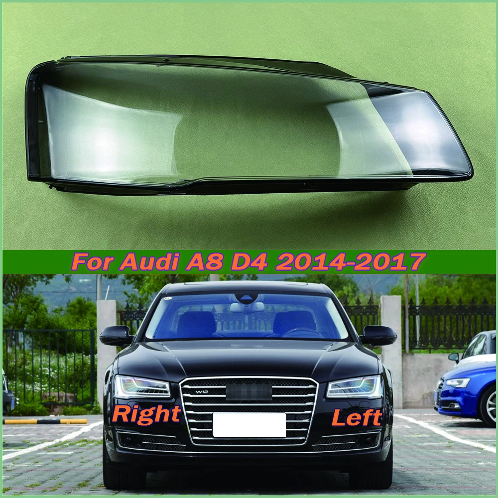 For Audi A8 D4 2014 2015 2016 2017 Headlight Lens Cover Transparent Lampshade Headlamp Shell Plexiglass Auto Replacement Parts