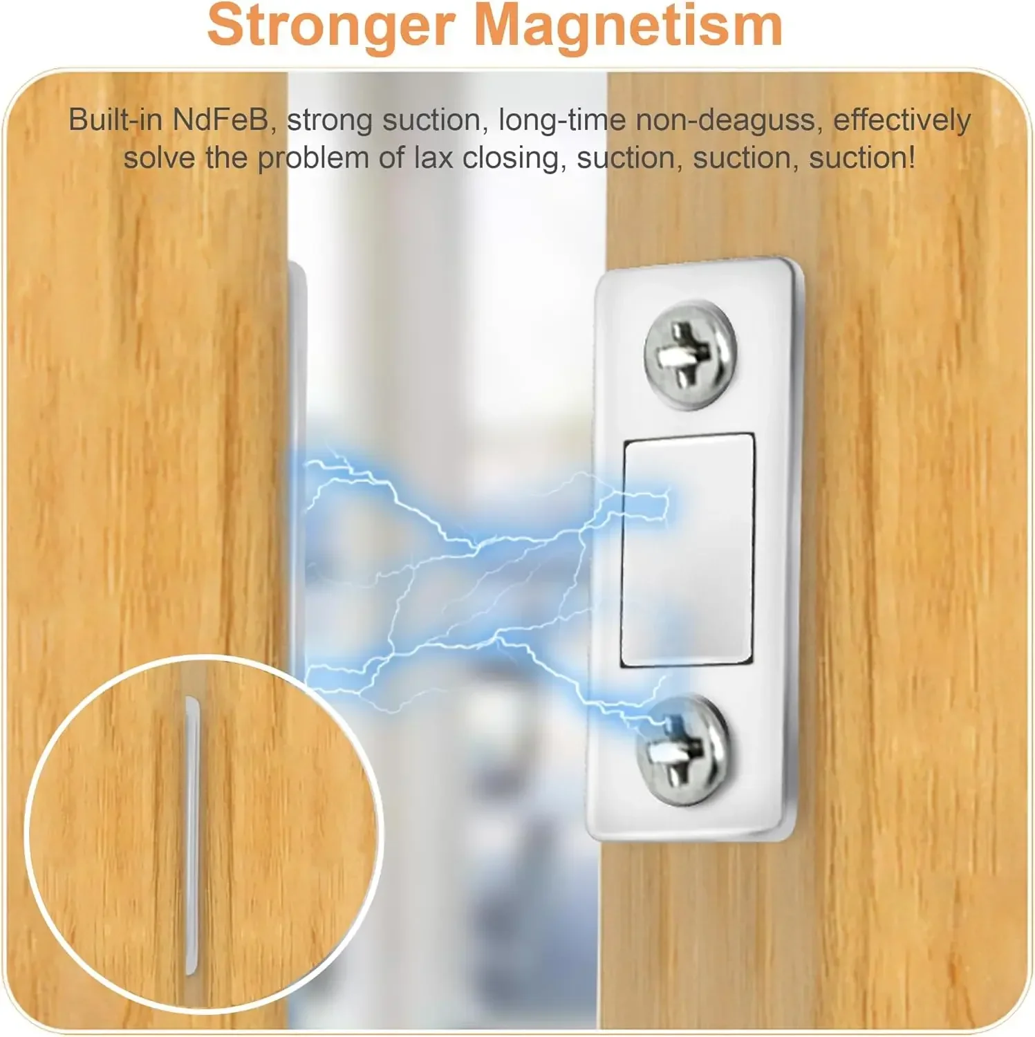 Magnetic Cabinet Catches Ultra Thin Door Strong Magnets Stopper Invisible Adhesive Drawer Magnet Lock for Kitchen Closet Closer