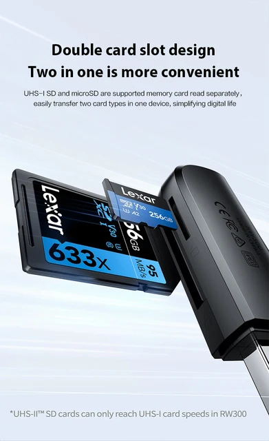 Lexar Card Reader RW300U USB Gen1 Microsd SD Card Reader Up