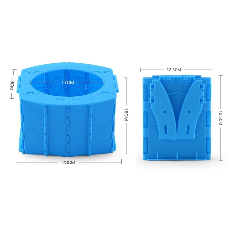 Outdoor Portable Folding Toilet Camping Outdoor Travelling Car Carrying Mobile Emergency Toilet Comes with 10 Trash Bags 4
