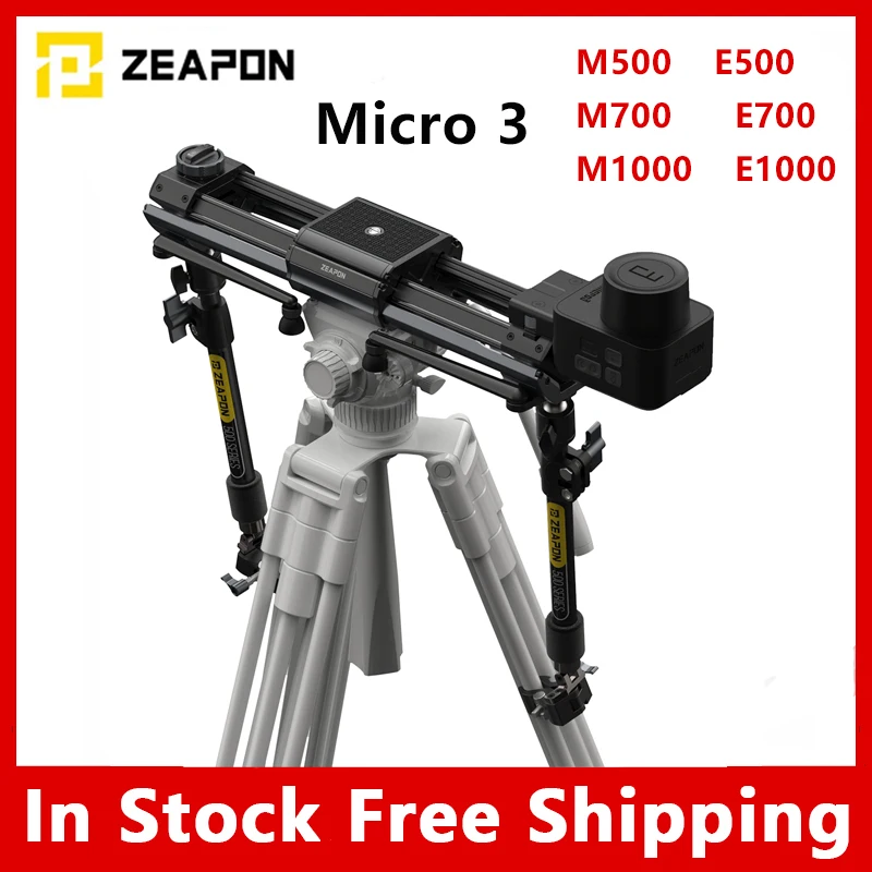 

ZEAPON Micro 3 E500 E700 E1000 M500 M700 M1000 Motorized Slider DSLR Camera Video Double Distance Portable Slider PS-E1 PD-E1