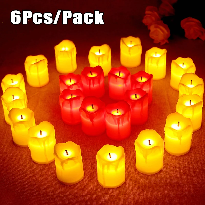 6Pcs LED Electronic Candles Battery Operated Flameless Tea Lights