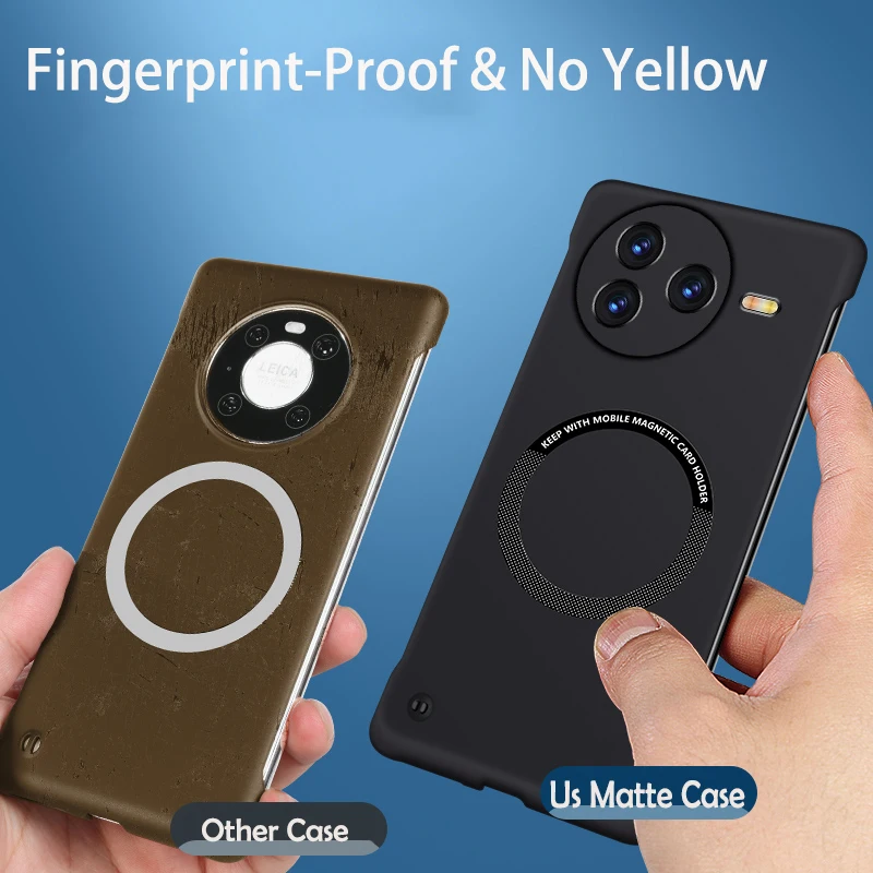 Luxury Ultra Slim Magnetic Frameless Solid Color Shockproof Phone Case