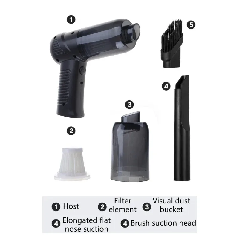 Wireless Vacuum Cleaner Vacuum Cleaner Portable Vacuum Cleaner Handheld Vacuum Cleaner Household Vacuum Cleaner Small Car Wireless Charging Fully Automatic High Power Powerful Car Vacuum Cleaner Desktop Computuer