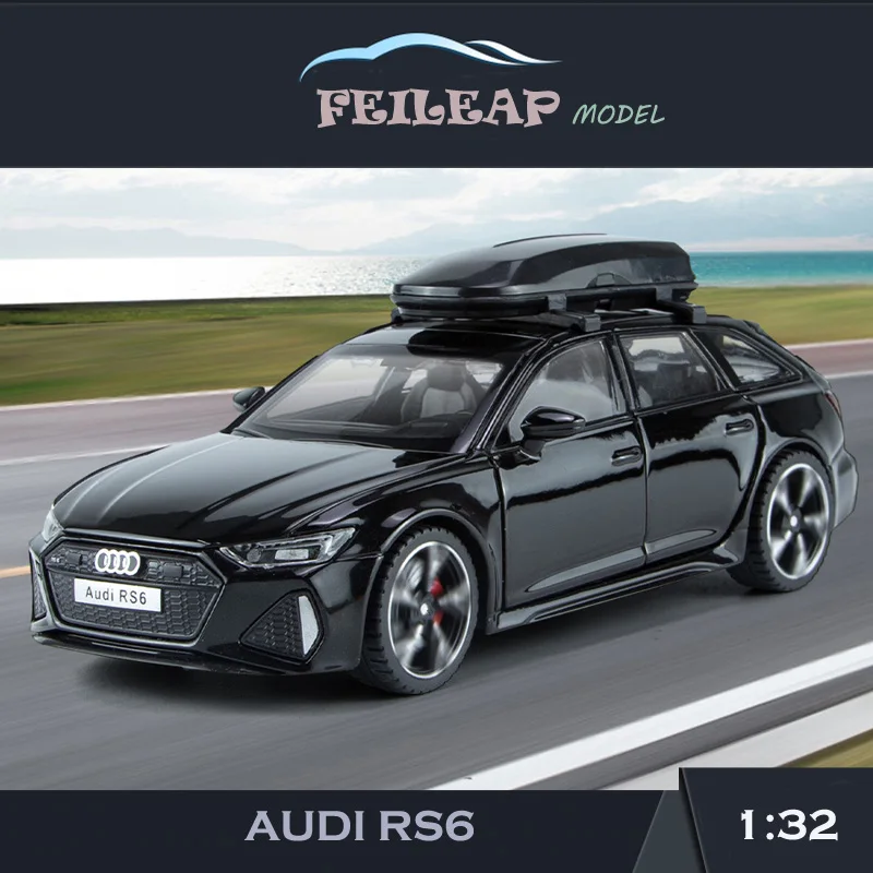 

Модель автомобиля Audi RS6 в масштабе 1/32, универсал, литые игрушечные автомобили, миниатюрный автомобиль для мальчиков, коллективный домашний декор