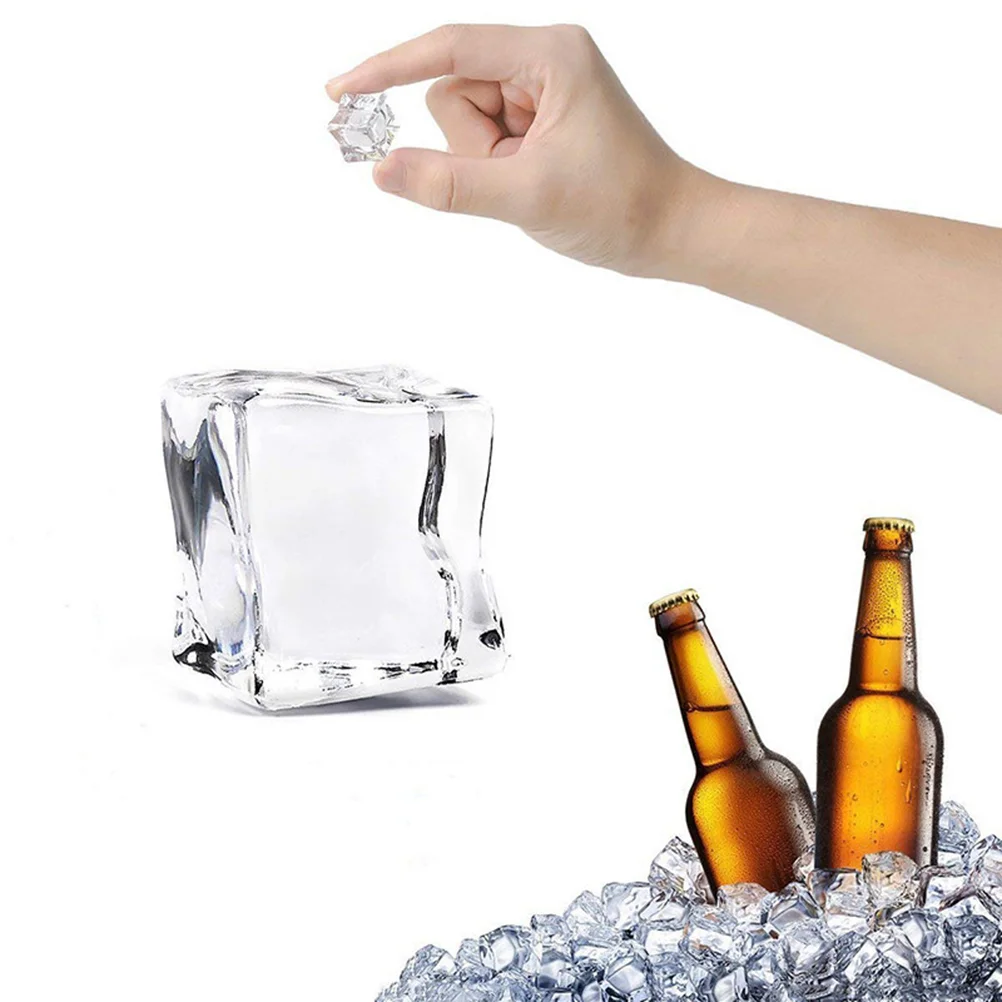 

20mm Cube Square Shape Glass Luster Acrylic Ice Cubess Fake Artificial Acrylic Acrylic Ice Cubess Photography Props
